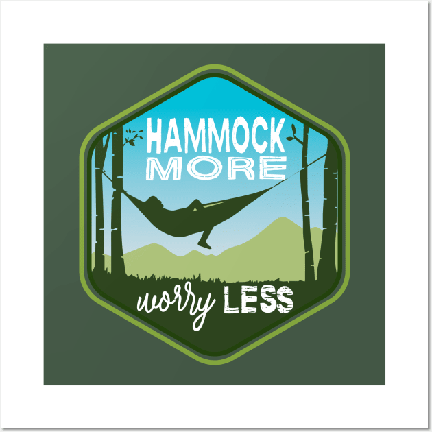 HAMMOCK MORE, WORRY LESS (Large) Wall Art by Jitterfly